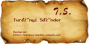 Turányi Sándor névjegykártya