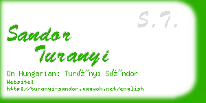 sandor turanyi business card